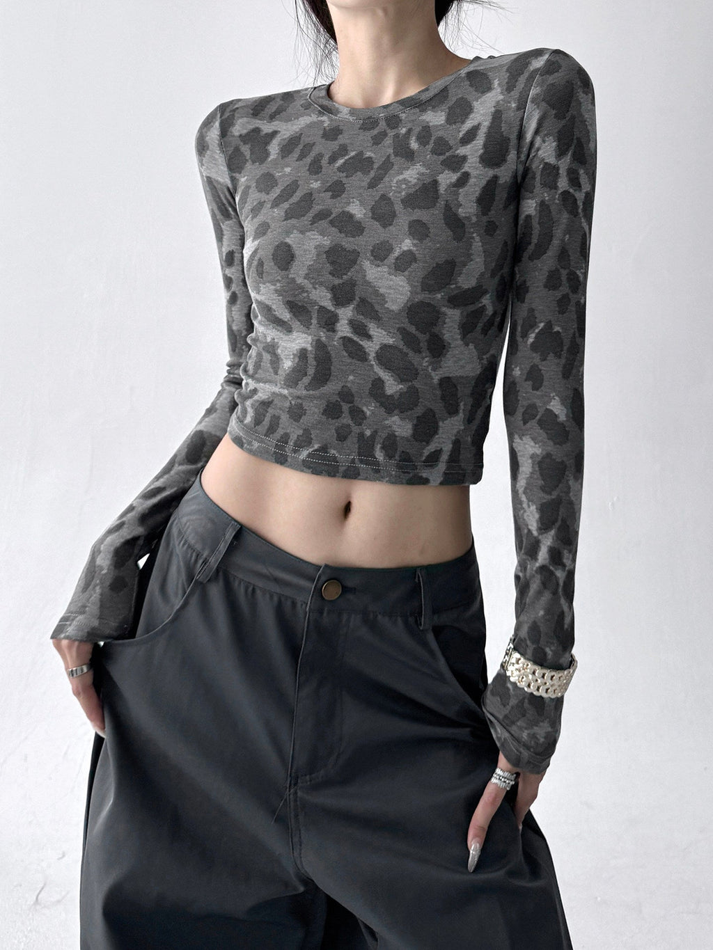 Leopard-Print Long-Sleeve Top - CT5164 - COPPING THREADS - CT ORIGINALS