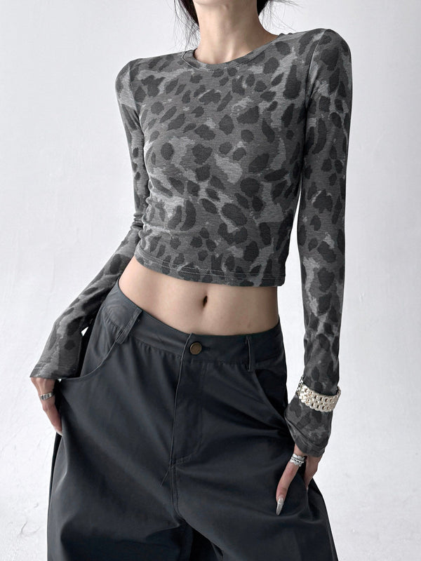 Leopard-Print Long-Sleeve Top - CT5164 - COPPING THREADS - CT ORIGINALS