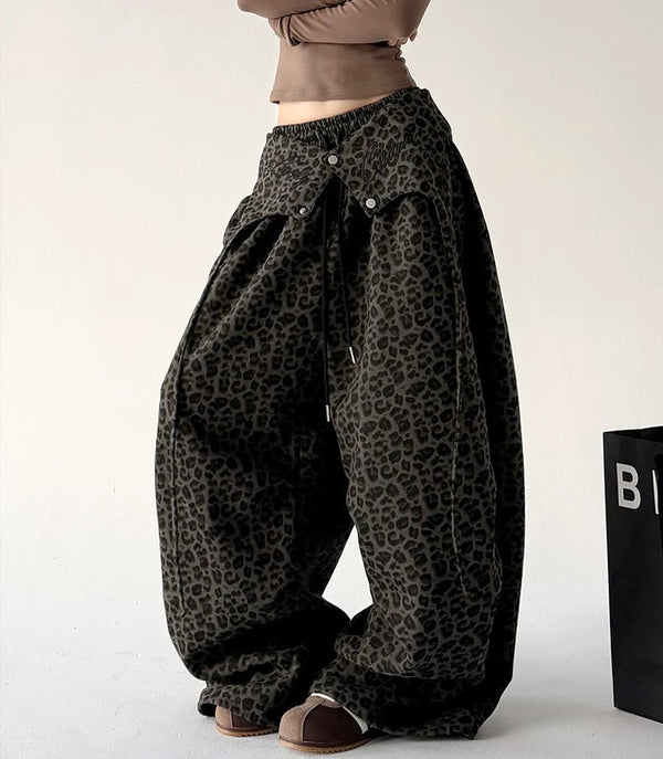 Leopard-Print Rounded Wide-Leg Pants - COPPING THREADS - CT ORIGINALS