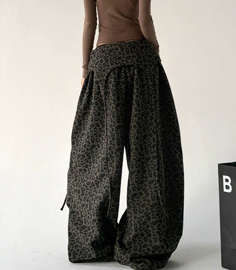 Leopard-Print Rounded Wide-Leg Pants - COPPING THREADS - CT ORIGINALS