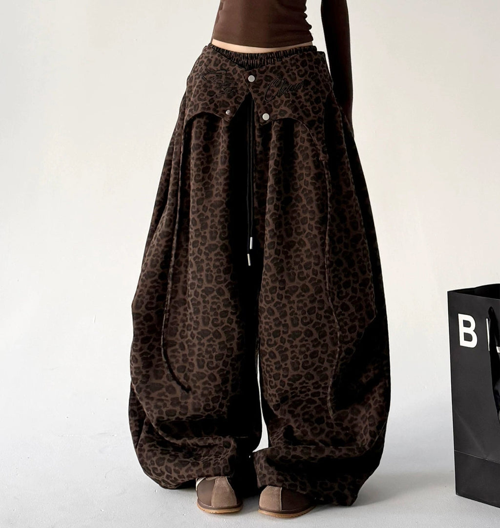Leopard-Print Rounded Wide-Leg Pants - COPPING THREADS - CT ORIGINALS