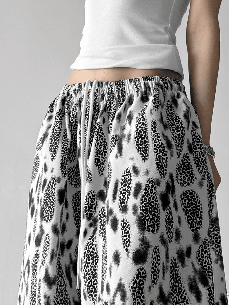 Leopard Print Wide Leg Drawstring Pants - COPPING THREADS - CT Select