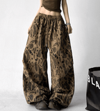 Leopard Print Wide Leg Drawstring Pants - COPPING THREADS - CT Select
