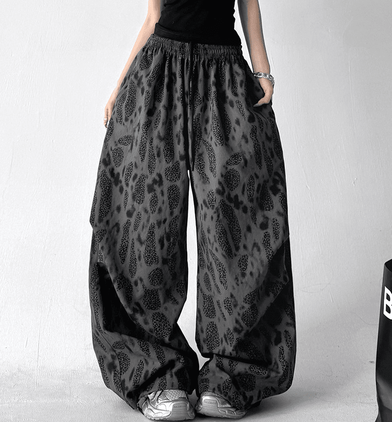 Leopard Print Wide Leg Drawstring Pants - COPPING THREADS - CT Select