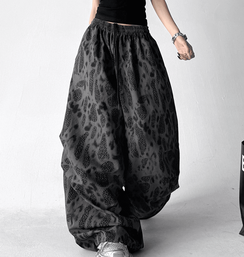 Leopard Print Wide Leg Drawstring Pants - COPPING THREADS - CT Select