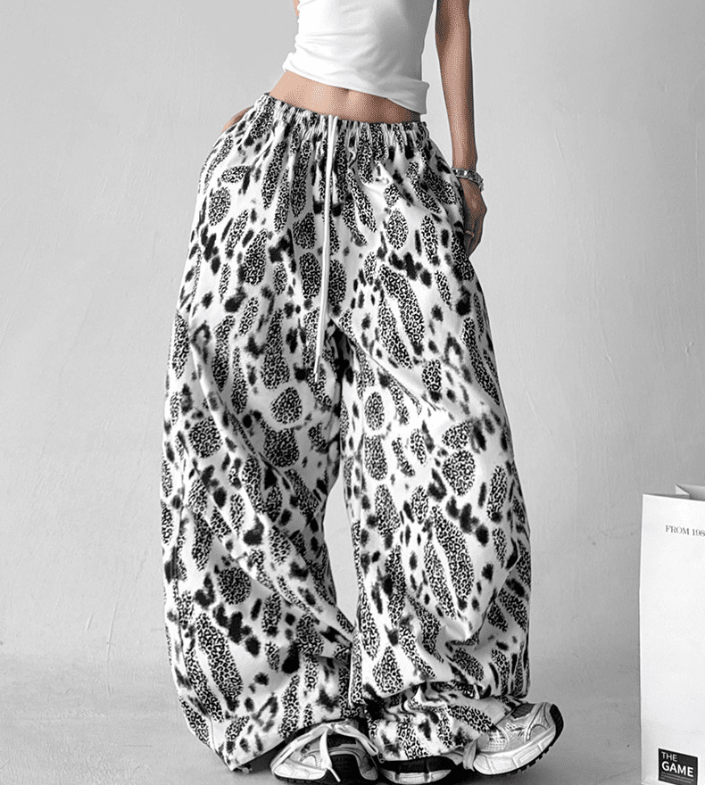 Leopard Print Wide Leg Drawstring Pants - COPPING THREADS - CT Select