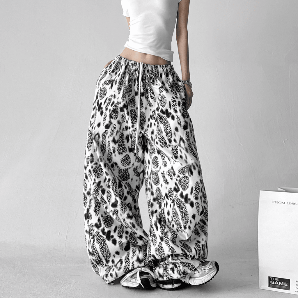 Leopard Print Wide Leg Drawstring Pants - COPPING THREADS - CT Select