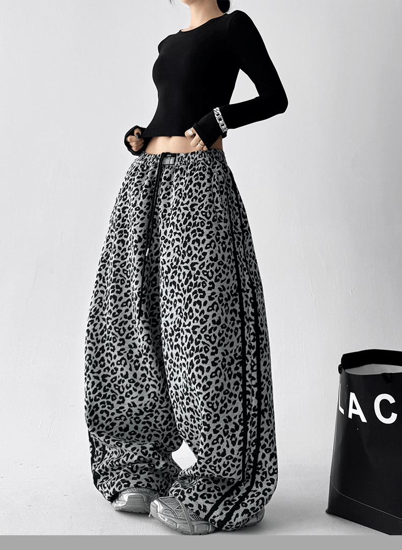 Leopard Print Wide‑Leg Track Pants - COPPING THREADS - CT Select