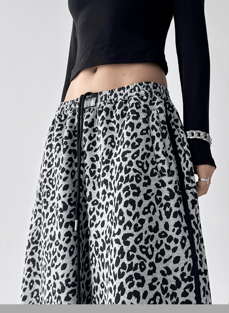 Leopard Print Wide‑Leg Track Pants - COPPING THREADS - CT Select