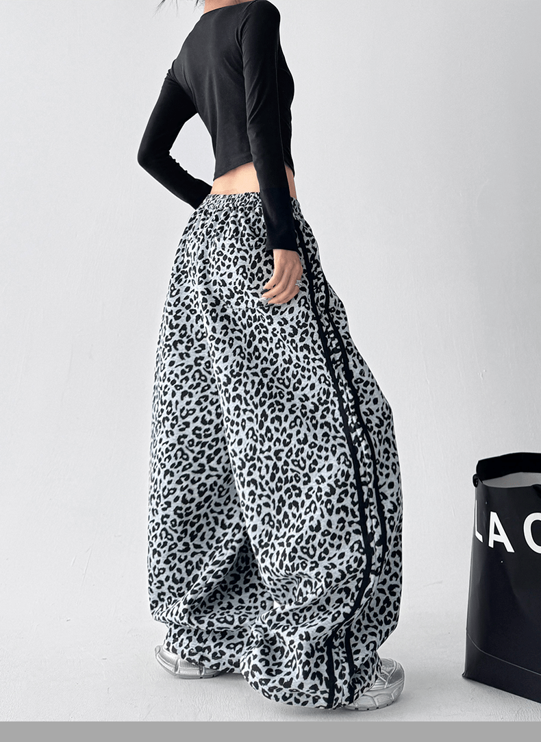Leopard Print Wide‑Leg Track Pants - COPPING THREADS - CT Select