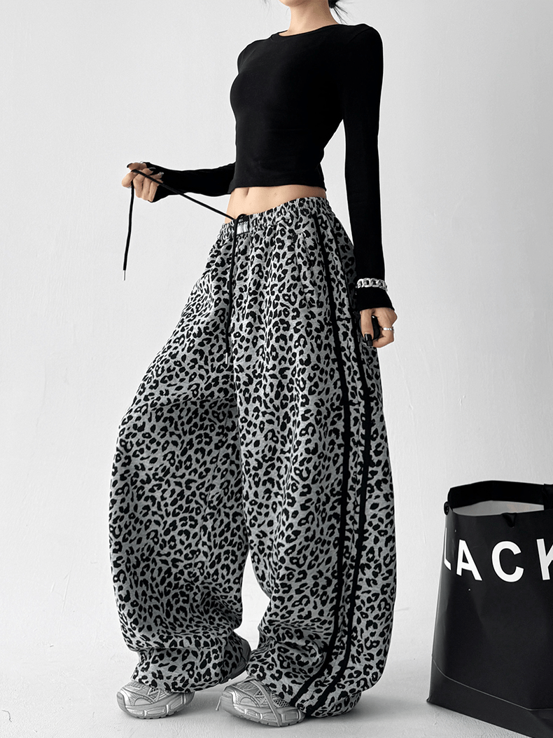 Leopard Print Wide‑Leg Track Pants - COPPING THREADS - CT Select