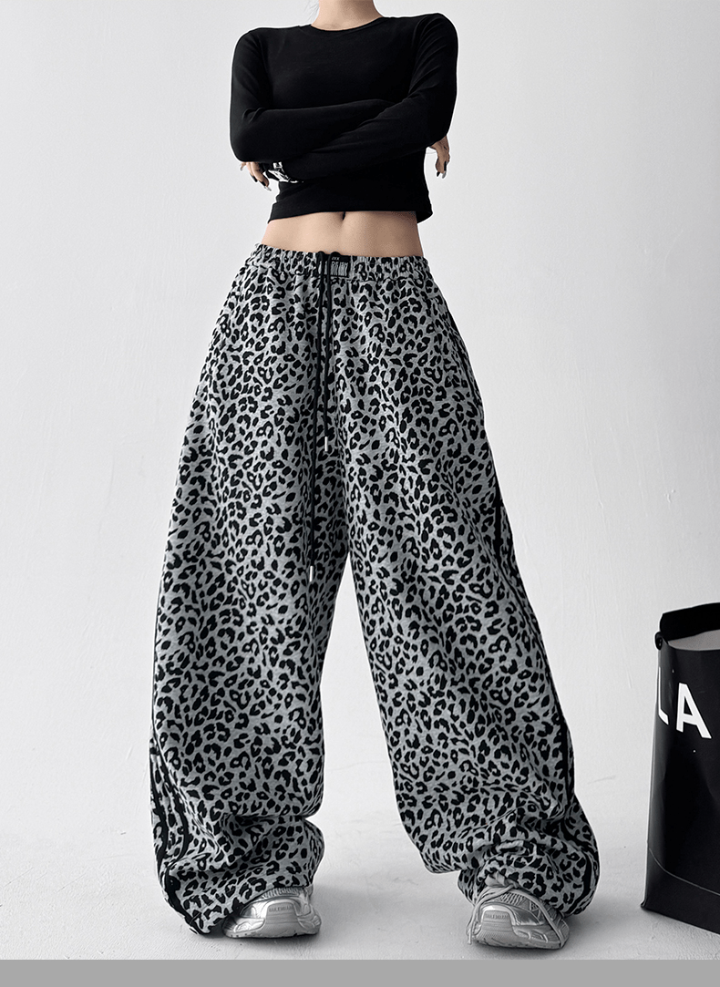 Leopard Print Wide‑Leg Track Pants - COPPING THREADS - CT Select