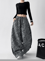 Leopard Print Wide‑Leg Track Pants - COPPING THREADS - CT Select