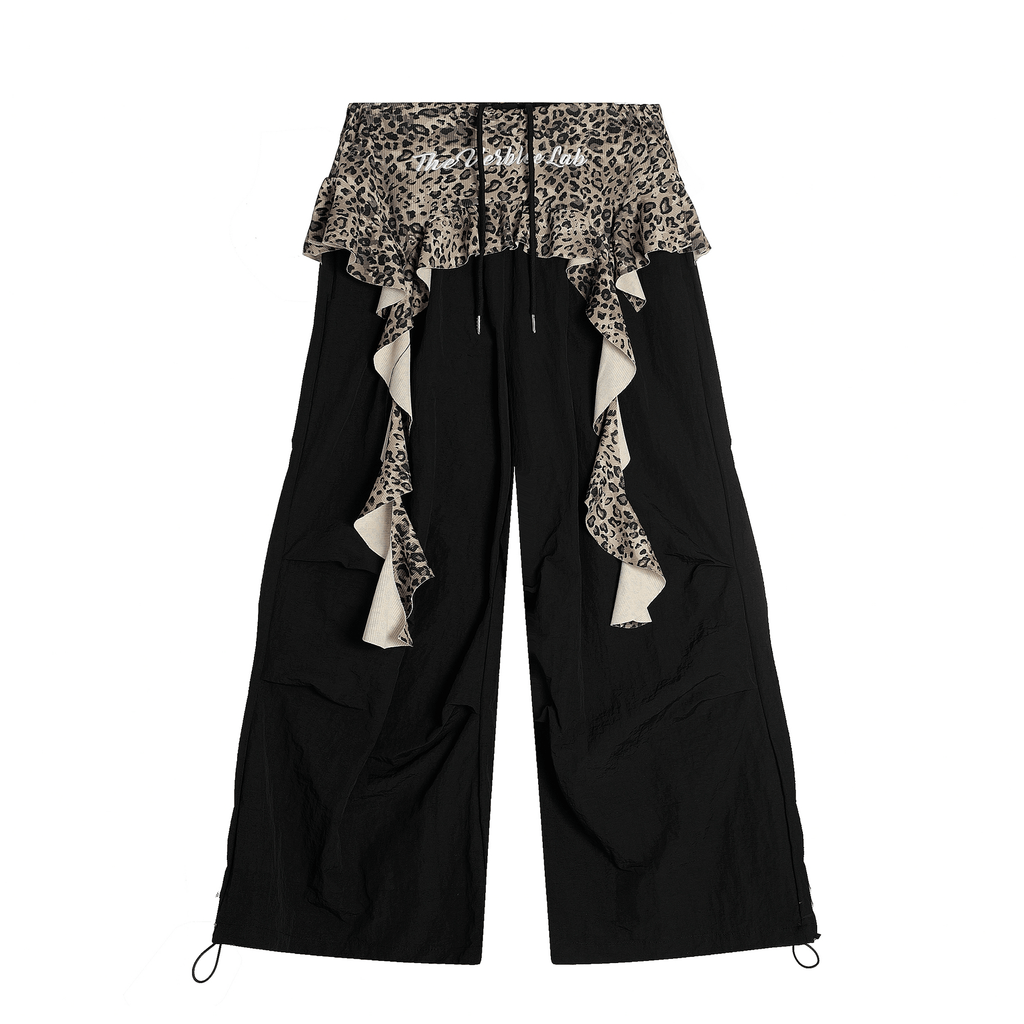 Leopard Ruffle Layered Parachute Pants - COPPING THREADS - CT Select
