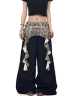 Leopard Ruffle Layered Parachute Pants - COPPING THREADS - CT Select