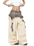 Leopard Ruffle Layered Parachute Pants - COPPING THREADS - CT Select