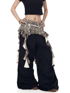 Leopard Ruffle Layered Parachute Pants - COPPING THREADS - CT Select