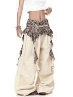 Leopard Ruffle Layered Parachute Pants - COPPING THREADS - CT Select