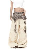 Leopard Ruffle Layered Parachute Pants - COPPING THREADS - CT Select