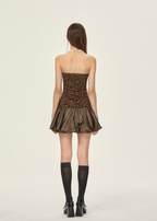 Leopard Strapless Bustier Dress - COPPING THREADS - Girly Fancy