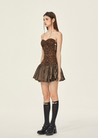 Leopard Strapless Bustier Dress - COPPING THREADS - Girly Fancy