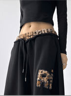 Leopard‑Trim Baggy Wide‑Leg Sweatpants - COPPING THREADS - CT Select