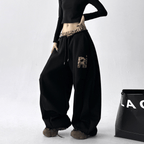 Leopard‑Trim Baggy Wide‑Leg Sweatpants - COPPING THREADS - CT Select