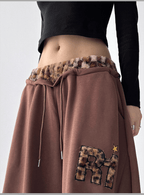 Leopard‑Trim Baggy Wide‑Leg Sweatpants - COPPING THREADS - CT Select