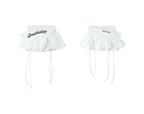 Letter Embroidered Layered Puff Mini Skirt - COPPING THREADS - CT Select