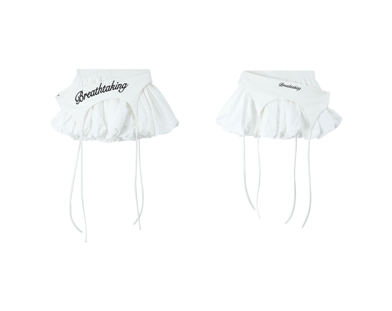 Letter Embroidered Layered Puff Mini Skirt - COPPING THREADS - CT Select