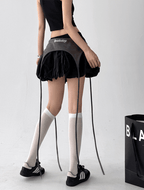 Letter Embroidered Layered Puff Mini Skirt - COPPING THREADS - CT Select