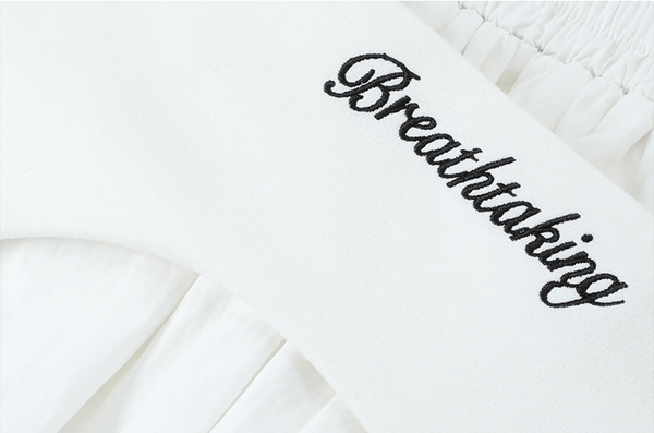 Letter Embroidered Layered Puff Mini Skirt - COPPING THREADS - CT Select