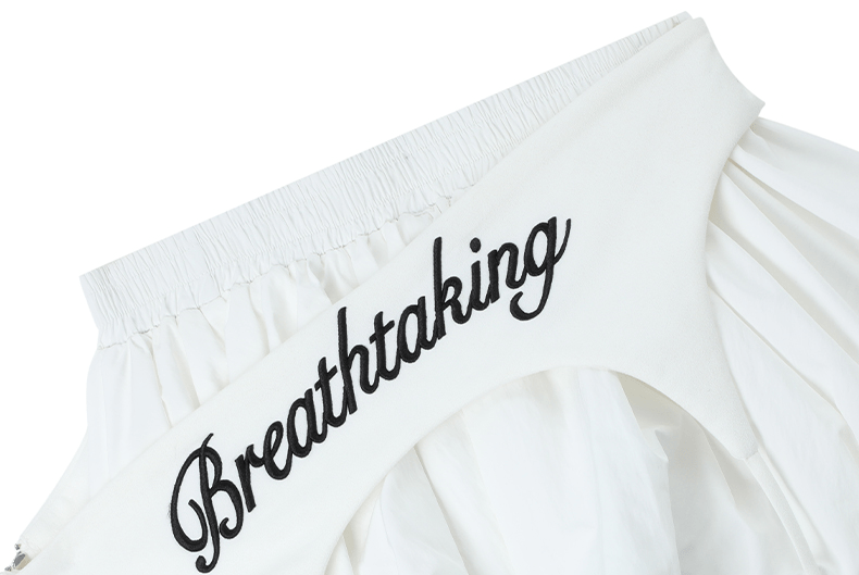 Letter Embroidered Layered Puff Mini Skirt - COPPING THREADS - CT Select