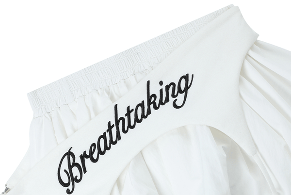 Letter Embroidered Layered Puff Mini Skirt - COPPING THREADS - CT Select