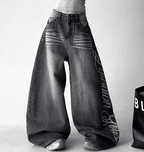 Letter Graffiti Script Wide - leg Jeans - COPPING THREADS - CT Select