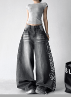 Letter Graffiti Script Wide - leg Jeans - COPPING THREADS - CT Select