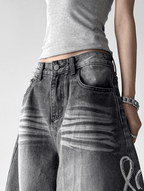 Letter Graffiti Script Wide - leg Jeans - COPPING THREADS - CT Select