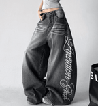 Letter Graffiti Script Wide - leg Jeans - COPPING THREADS - CT Select