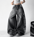 Letter Graffiti Script Wide - leg Jeans - COPPING THREADS - CT Select