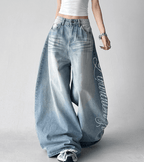 Letter Graffiti Script Wide - leg Jeans - COPPING THREADS - CT Select