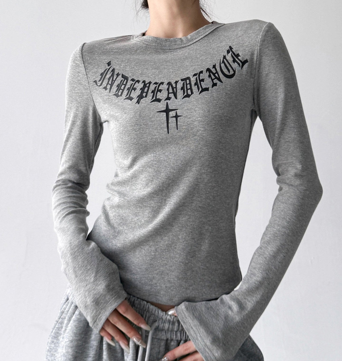 Letter-Graphic Fitted Long-Sleeve Top - CT5159 - COPPING THREADS - CT ORIGINALS Main image