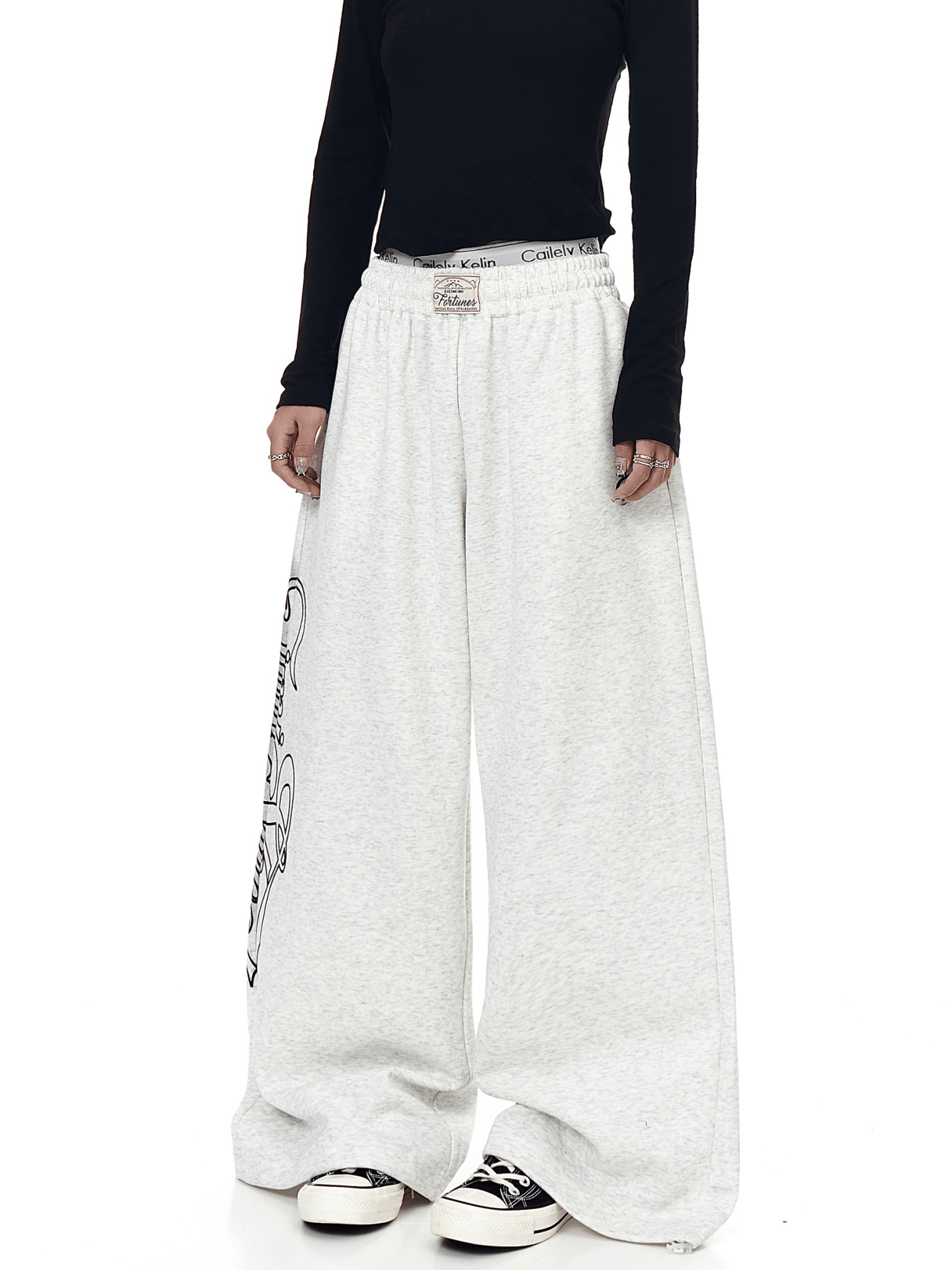 Letter Graphics Wide‑leg Sweatpants - COPPING THREADS - CT Select