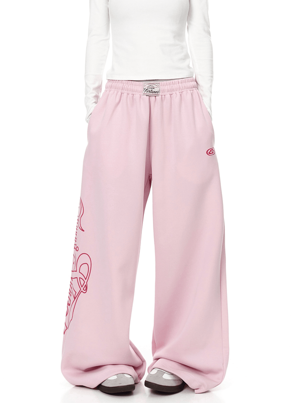 Letter Graphics Wide‑leg Sweatpants - COPPING THREADS - CT Select