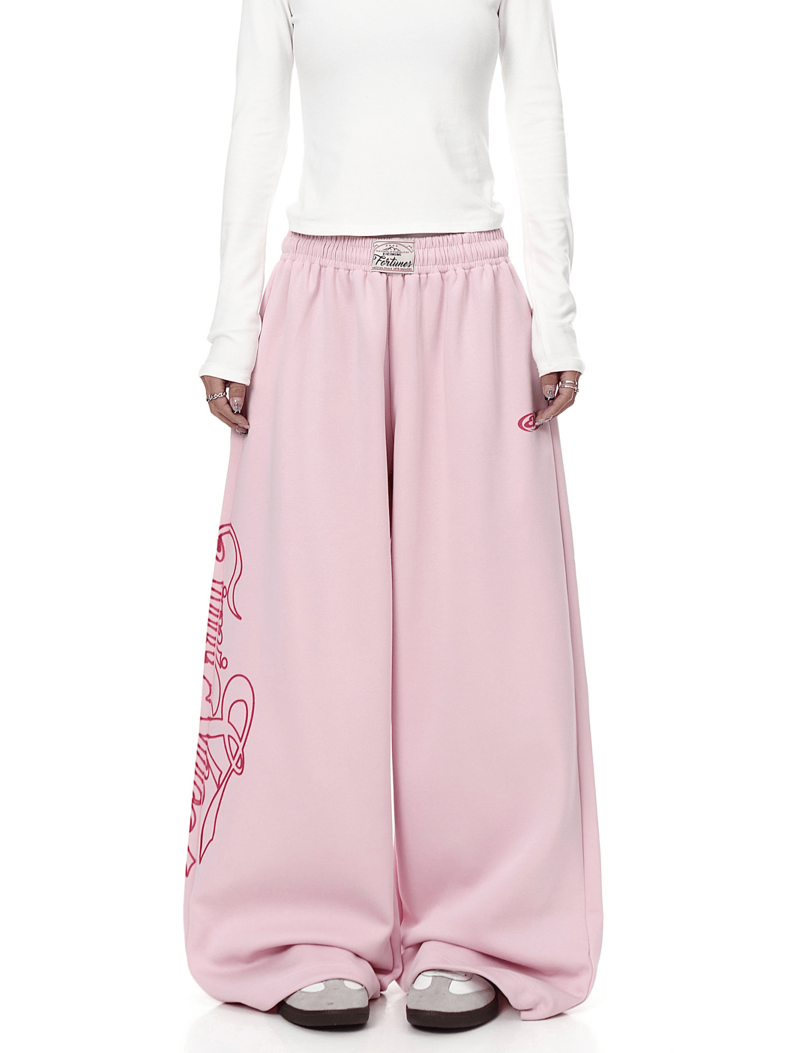 Letter Graphics Wide‑leg Sweatpants - COPPING THREADS - CT Select