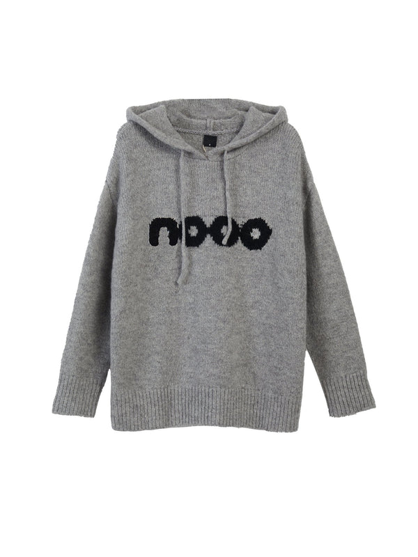 Letter Knitted Hoodie Sweater - COPPING THREADS - CT Select
