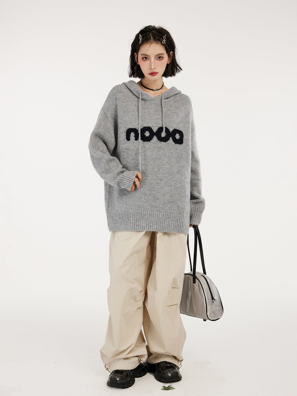 Letter Knitted Hoodie Sweater - COPPING THREADS - CT Select