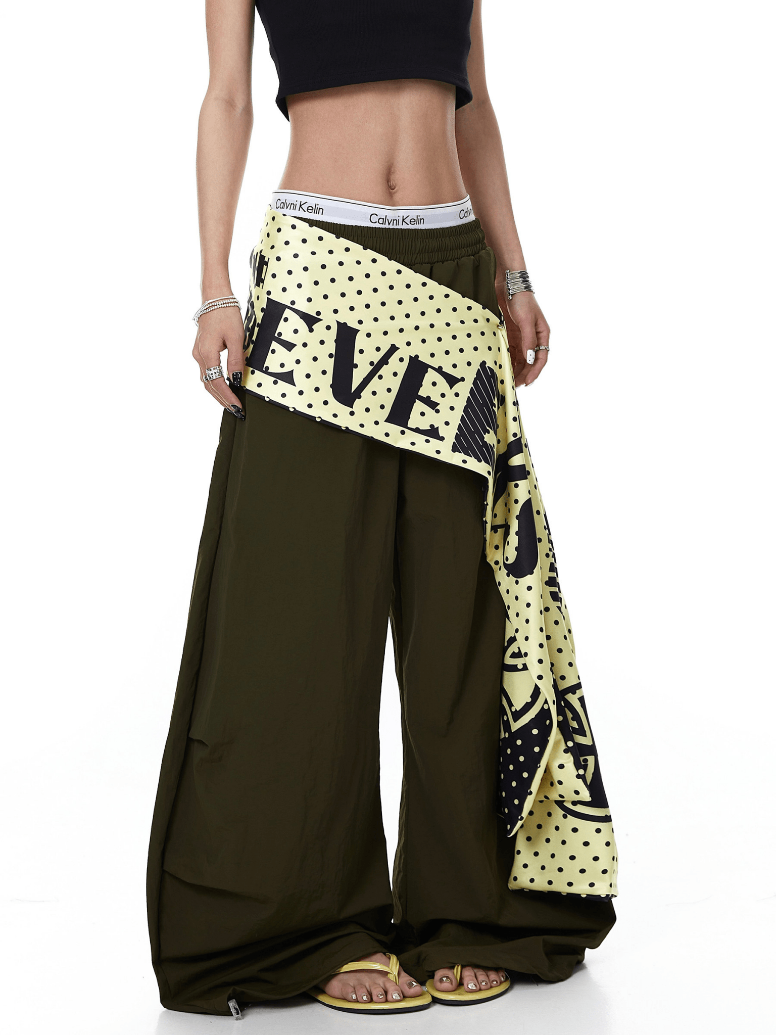 Letter Layered Apron Scythe Parachute Pants - COPPING THREADS - CT Select