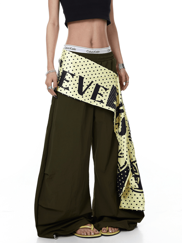 Letter Layered Apron Scythe Parachute Pants - COPPING THREADS - CT Select