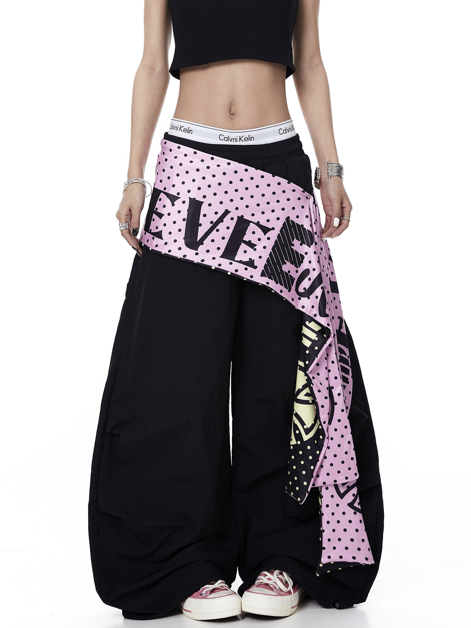 Letter Layered Apron Scythe Parachute Pants - COPPING THREADS - CT Select