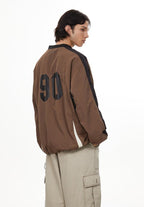 Letter Print Colorblock V - Neck Drawstring Sweatshirt - COPPING THREADS - CHICISLAND